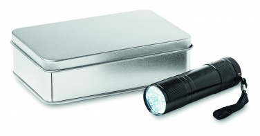 Logo trade promotional merchandise picture of: LED torch in tin box